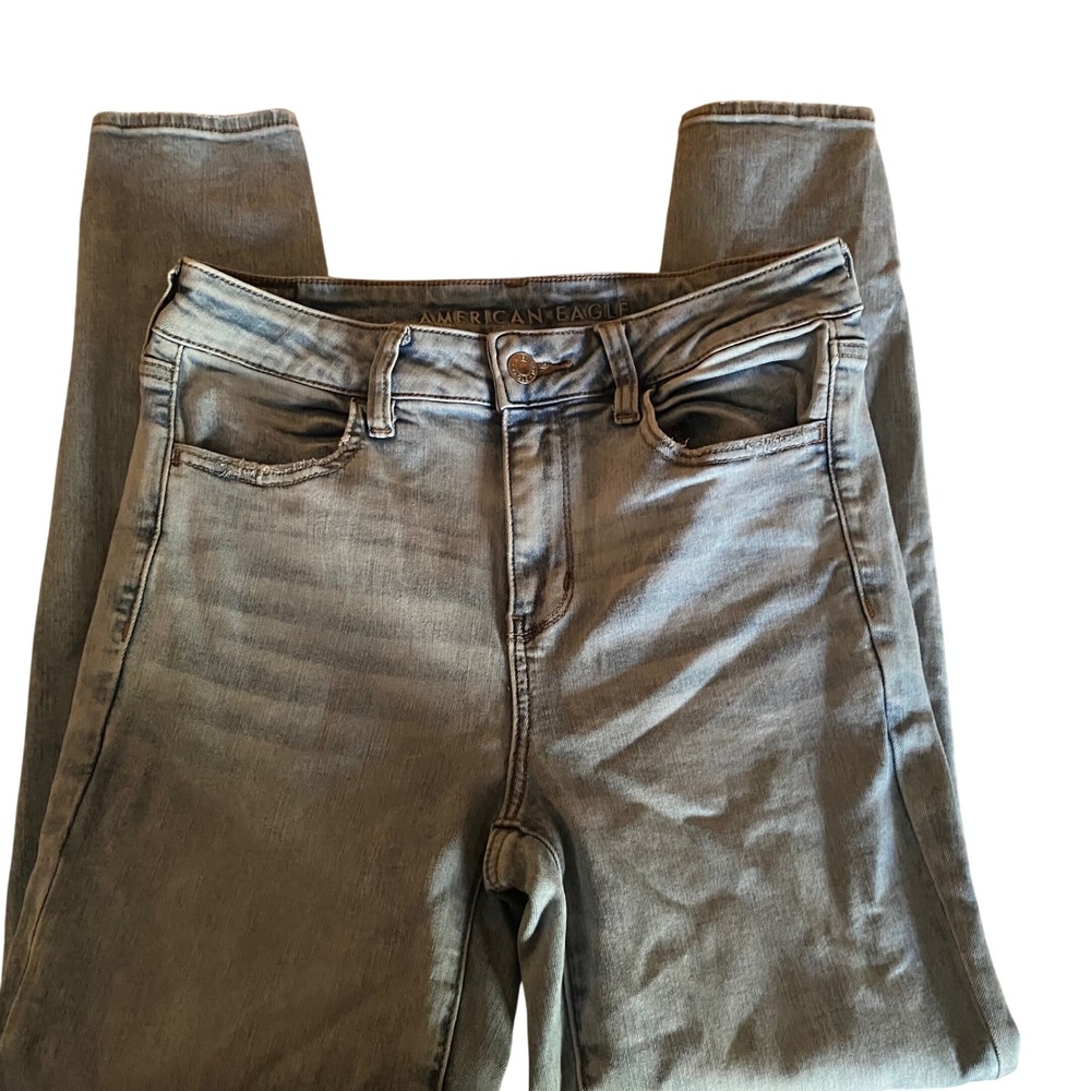 American Eagle Hi-Rise Jegging Next Level Stretch Light Wash Jeans Women 8 Short